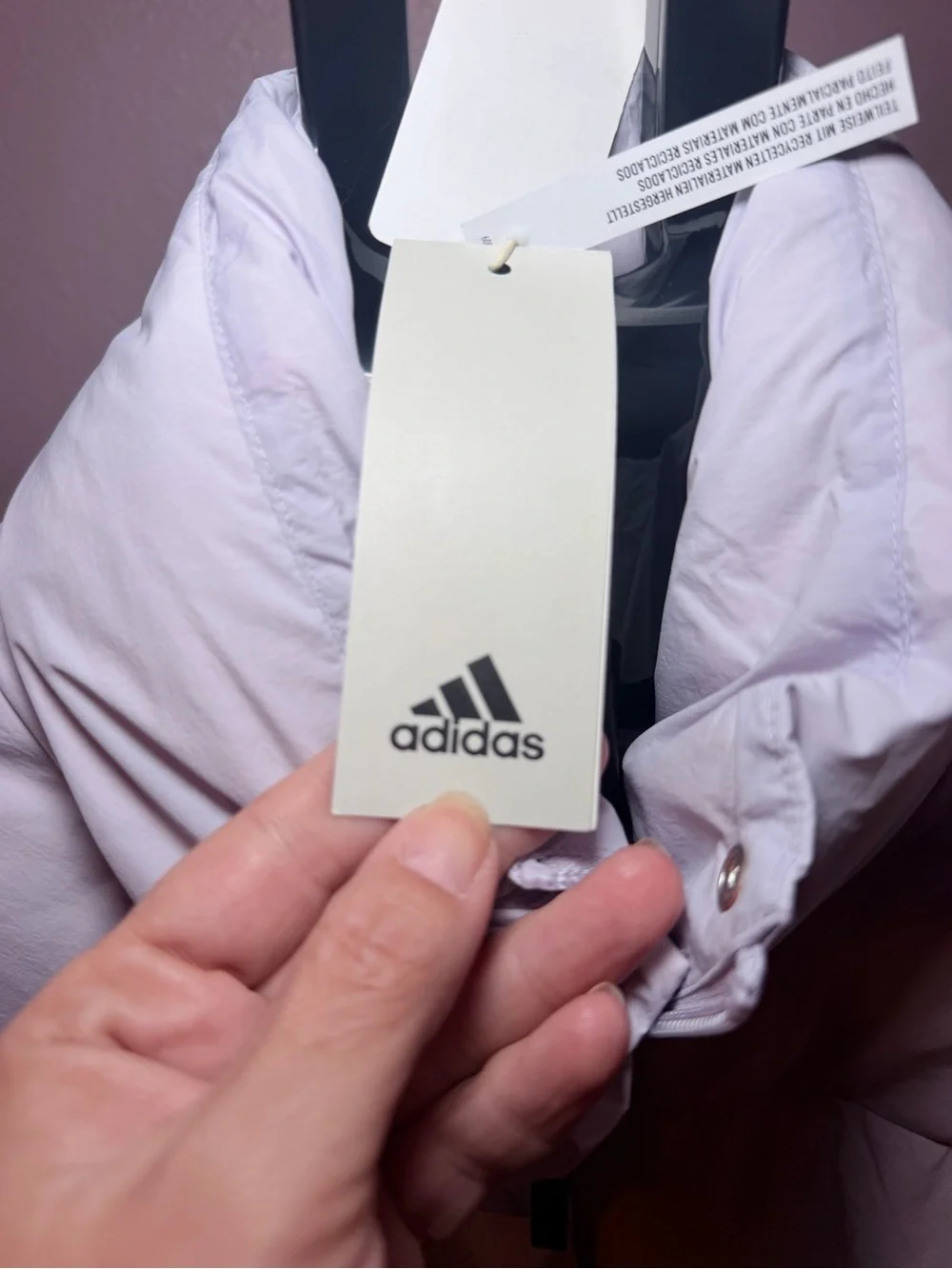 Adidas woman light lavender/silverish Puffer Jacket - Lightweight Insulated Coat